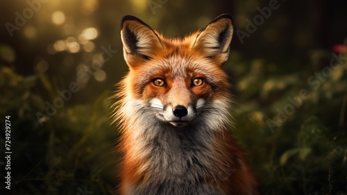A Fox animal cute face angry looking AI Generated Photo