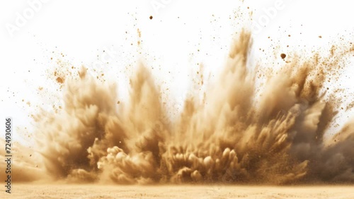 sand blast on white background. video 4k photo