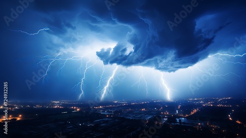 Lightning and clouds in the night storm © Tahir
