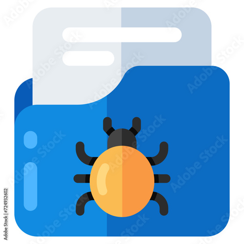 A unique design icon of infected folder 