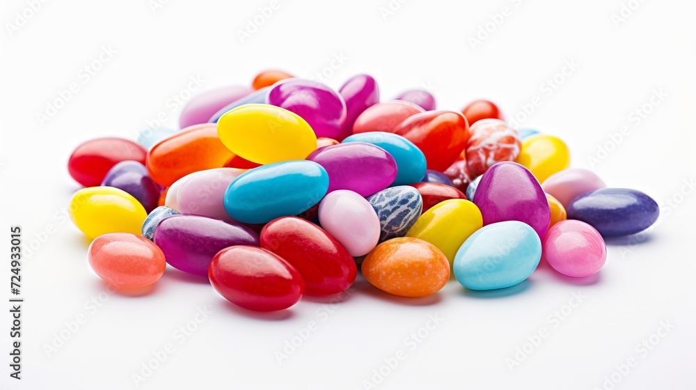 Many delicious colorful candies on white background Many delicious colorful candies on white background