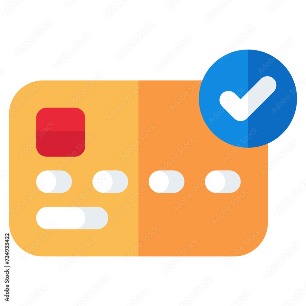 Card payment accepted icon in trendy vector design