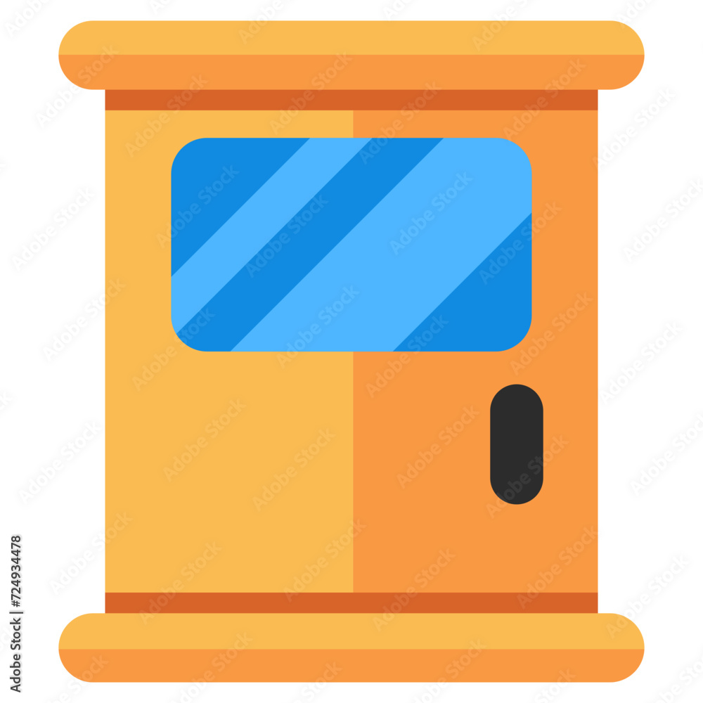 Conceptual flat design icon of door Conceptual flat design icon of door
