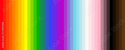 Colorful LGBTQIA+ Rainbow Strip Banner. LGBTQIA+ Flag colors for Flyers Print Web