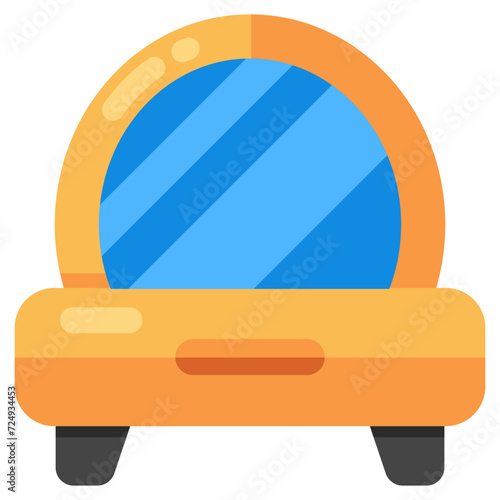 An flat design icon of vanity mirror 