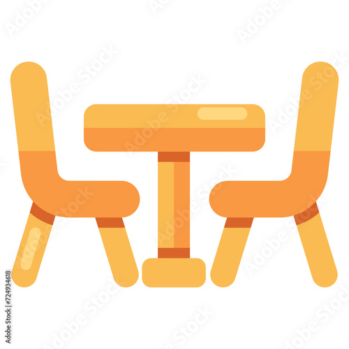 Trendy vector design of cafe table