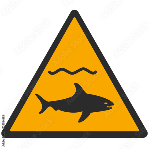 WARNING PICTOGRAM, WARNING; SHARKS ISO 7010 - W054, SVG