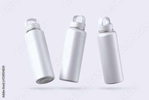 White Blank realistic Water Bottle mockups