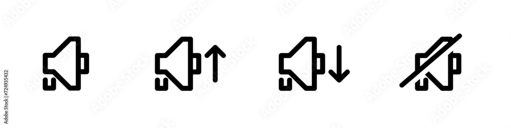 Volume icon button set, speaker icon Volume icon button set, speaker icon