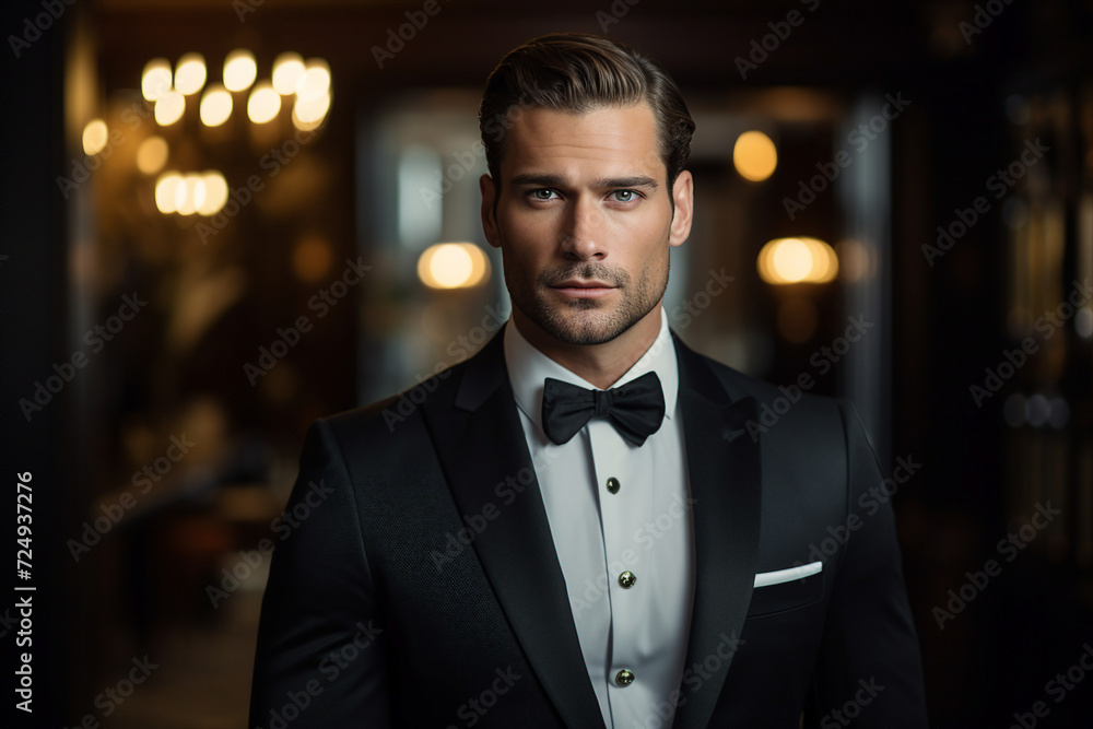 Creative graphics generative ai collage illustration of handsome groom in elegant outfit celebrate vip party Creative graphics generative ai collage illustration of handsome groom in elegant outfit celebrate vip party