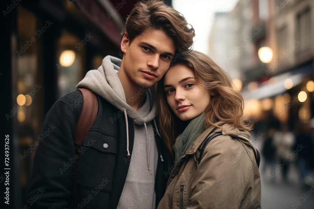 AI generated photo of happy beautiful charming couple enjoying time together AI generated photo of happy beautiful charming couple enjoying time together