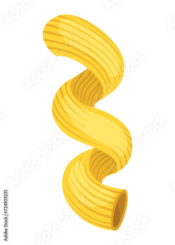 Doodle pasta symbol. Cute Italian wheat food. Pasta noodles character design. Menu decorative element. meal illustration