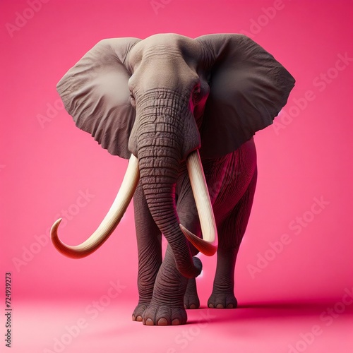 elepant isolated in pink background