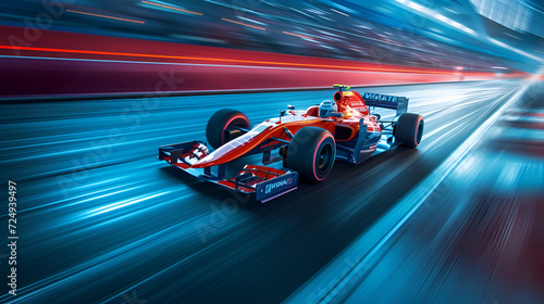 Feel the speed  Dynamic racing car image with blurred background  freeze-framing intense race intensity. Experience the thrill of high-speed racing