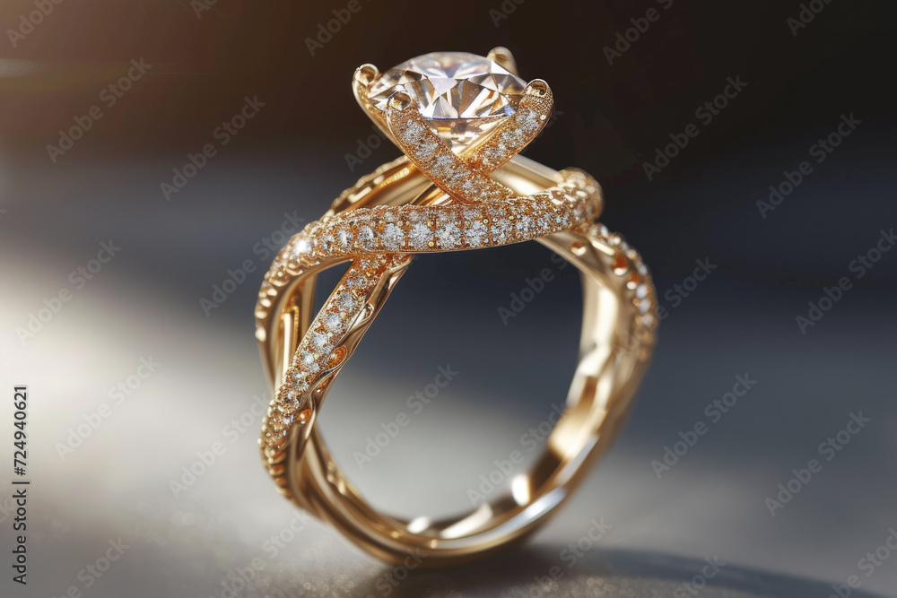 ring with a gold color and a diamond and a professional overlay on the proposal ring with a gold color and a diamond and a professional overlay on the proposal