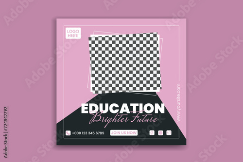 School Admission social media post, Banner design