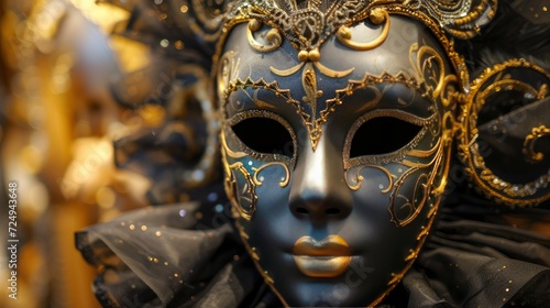 A black and golden Carnival mask © MdKamrul
