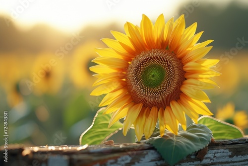 A Single Sunflower In A Field Of Sunflowers