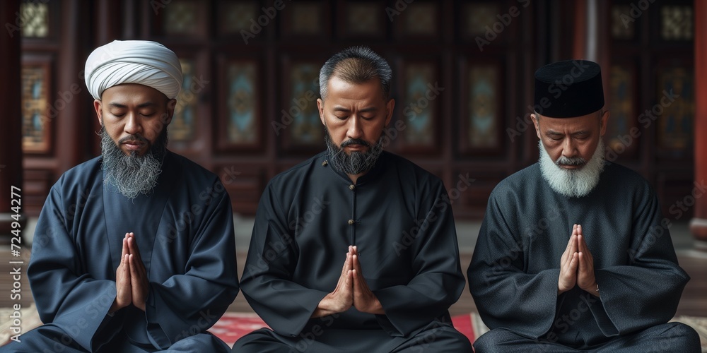 men praying together