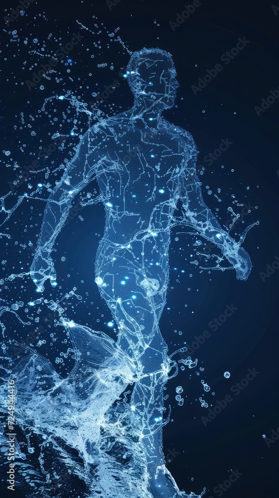 A Representation of the Human Body Formed by Water, Emphasizing the Concept that the Human Body Consists of 60% Water. A Representation of the Human Body Formed by Water, Emphasizing the Concept that the Human Body Consists of 60% Water.