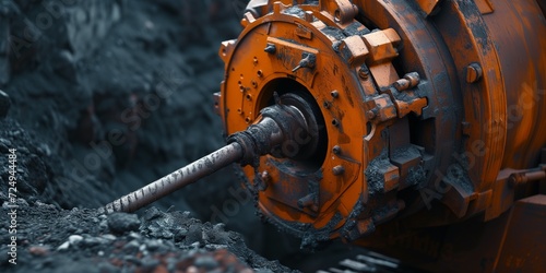 Coal Mining Drill in closeup photo