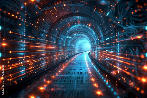 Futuristic technology tunnel