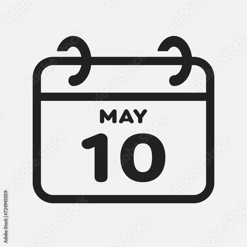 Icon page calendar day - 10 May