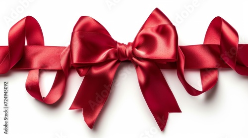 Red Bow on a White Background