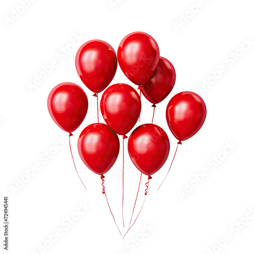 Bouquet of red balloons  cut out