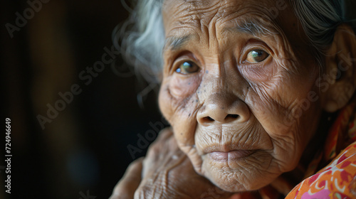 An elderly person sharing stories of past famines bridging generations through shared experiences.