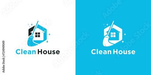 Home cleaning service logo design template, logo for home cleaning for hygienic home