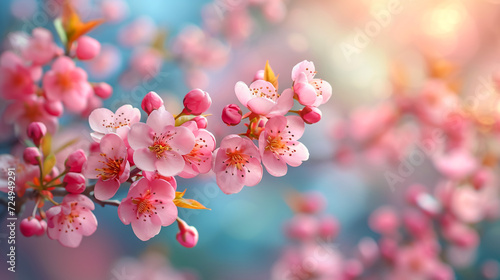 Pink blossom spring tree