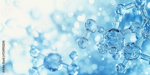 Three-dimensional Render of Floating Molecules