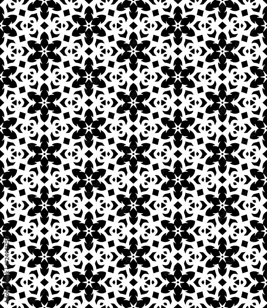 Black seamless abstract pattern. Overlay for background and backdrop. Ornamental design. PNG graphic illustration with transparent background.