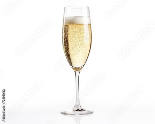 Elegant champagne isolated on white background for creative design. generative AI