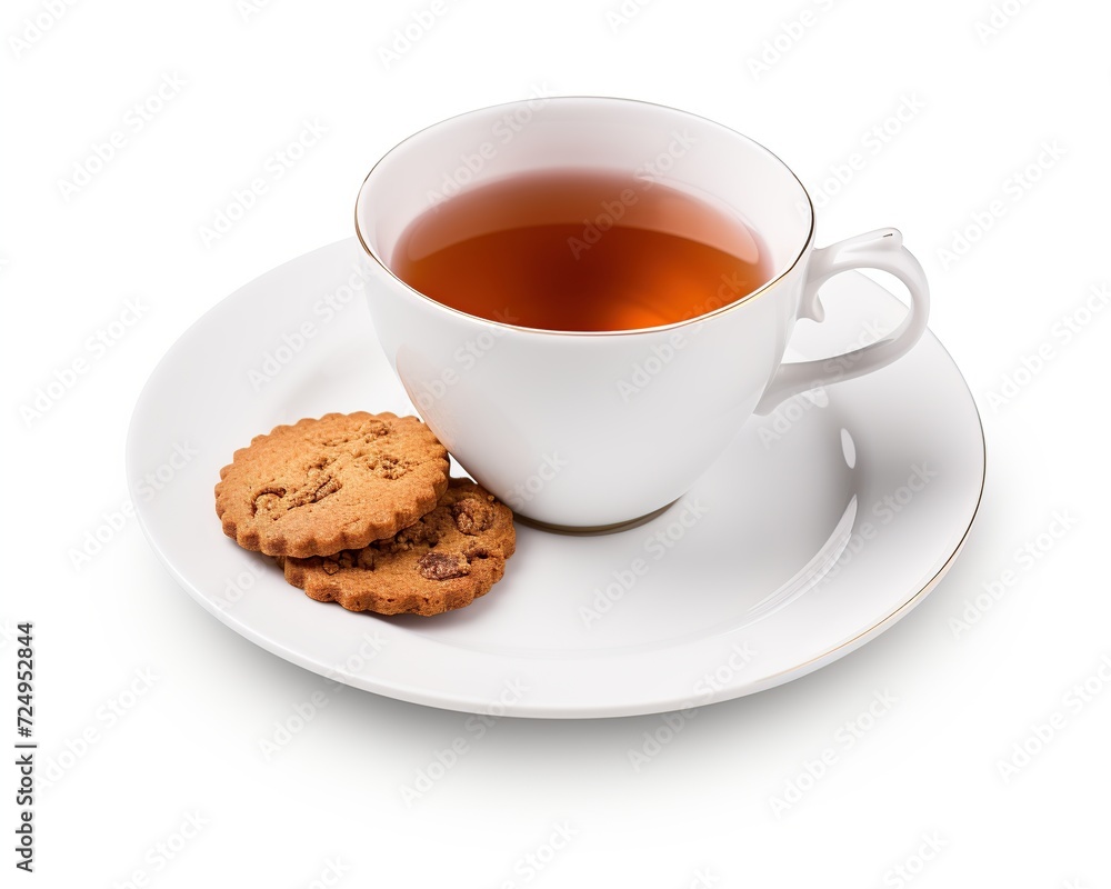 english breakfast tea on isolated white background for your best design. generative AI