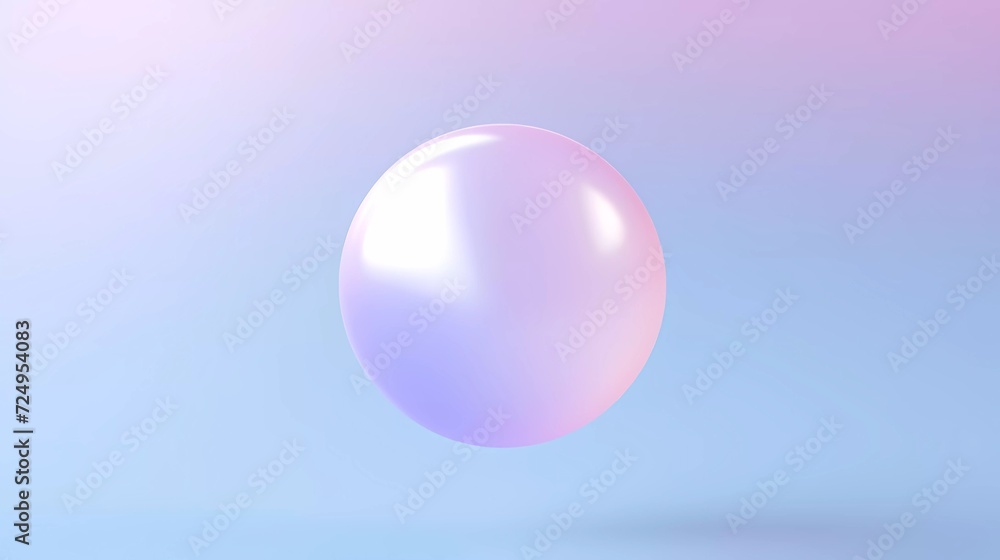 Clean and peaceful background of a perfect 3D ball floating in the air with soft, pastel colors. generative ai Clean and peaceful background of a perfect 3D ball floating in the air with soft, pastel colors. generative ai