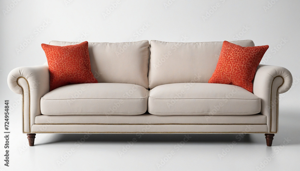 sofa isolated on white background . front view sofa isolated on white background . front view