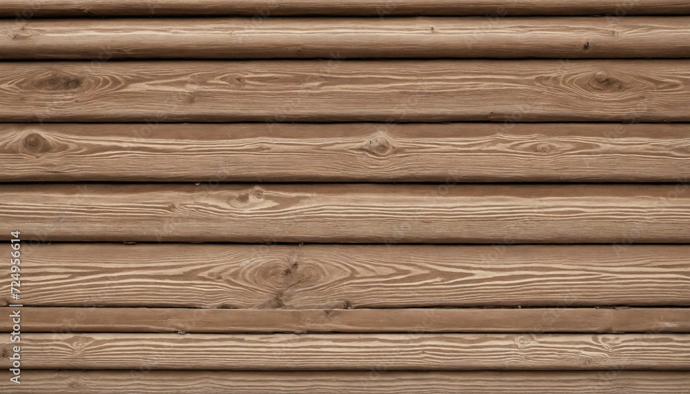 Fototapeta premium Wooden log wall. Brown wood log wall texture, natural background