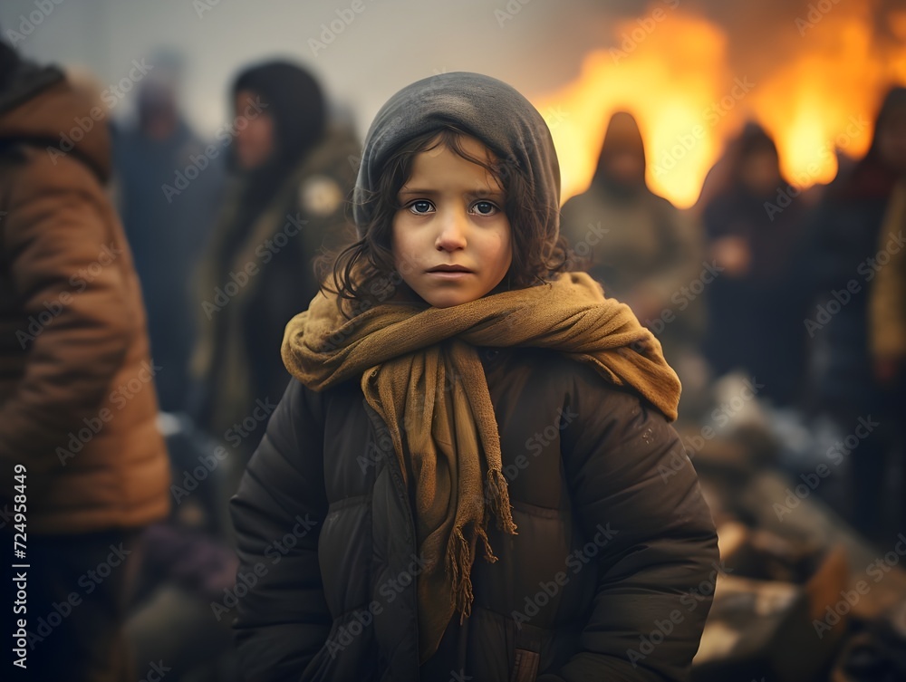 portrait of a child refugee