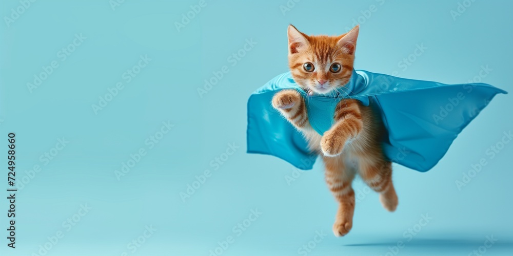 Fototapeta premium superhero cat concept