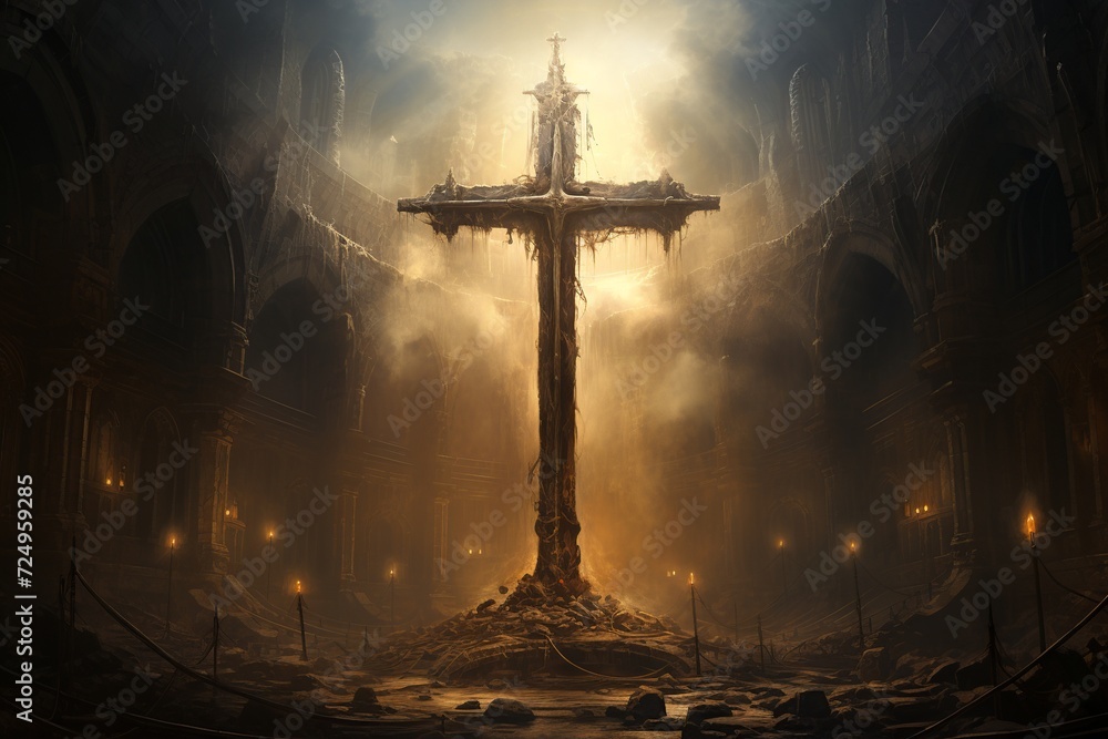Experience the profound symbol of faith through an illustration depicting the Cross of Christ