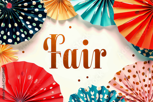 Generative AI background illustration with the word Feria