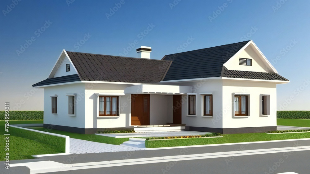 3d house model rendering on white background, Clean and precise 3D illustration modern cozy house. Concept for real estate or property. 3d house model rendering on white background, Clean and precise 3D illustration modern cozy house. Concept for real estate or property.