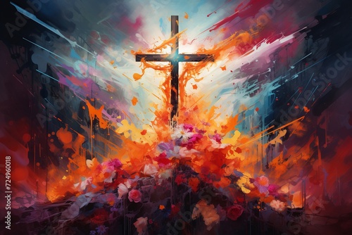 Experience the profound symbol of faith through an illustration depicting the Cross of Christ