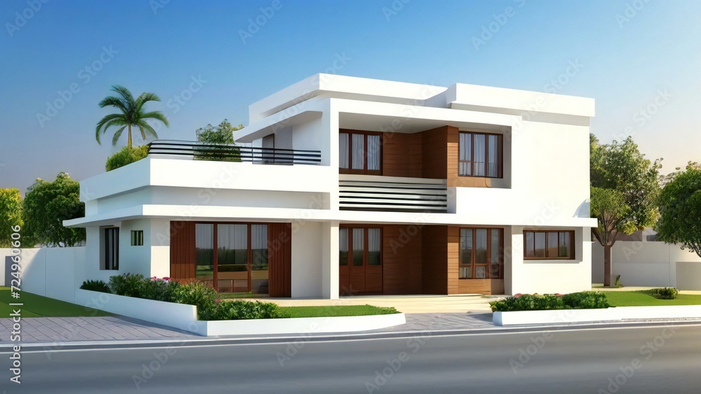 3d house model rendering on white background, Clean and precise 3D illustration modern cozy house. Concept for real estate or property. 3d house model rendering on white background, Clean and precise 3D illustration modern cozy house. Concept for real estate or property.