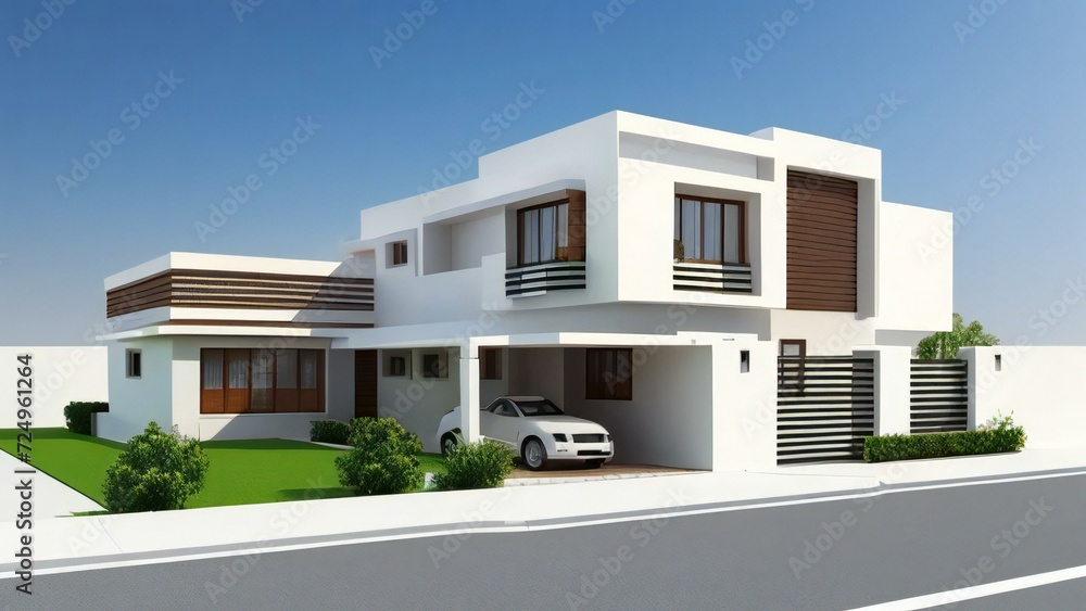 3d house model rendering on white background, Clean and precise 3D illustration modern cozy house. Concept for real estate or property. 3d house model rendering on white background, Clean and precise 3D illustration modern cozy house. Concept for real estate or property.