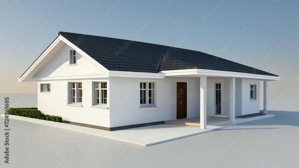 3d house model rendering on white background, Clean and precise 3D illustration modern cozy house. Concept for real estate or property. 3d house model rendering on white background, Clean and precise 3D illustration modern cozy house. Concept for real estate or property.