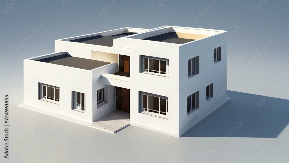 3d house model rendering on white background, Clean and precise 3D illustration modern cozy house. Concept for real estate or property. 3d house model rendering on white background, Clean and precise 3D illustration modern cozy house. Concept for real estate or property.