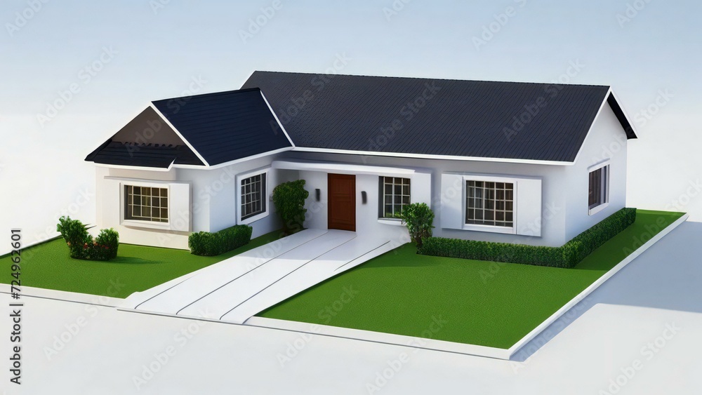 3d house model rendering on white background, Clean and precise 3D illustration modern cozy house. Concept for real estate or property. 3d house model rendering on white background, Clean and precise 3D illustration modern cozy house. Concept for real estate or property.